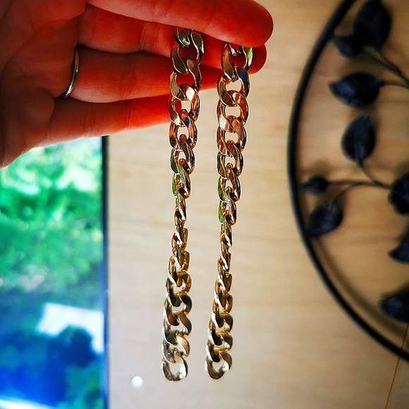 Gold Chain Earrings - Picture 1 of 3
